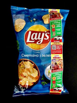 Чипси Lay's картопляні зі смаком сметани і зелені, 60 г