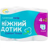 Папір туалетний Ніжний дотик Cotton touch 2-шаровий 6 шт