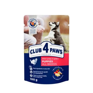 Club 4 Paws Premium вологий корм для цуценят з індичкою 100г