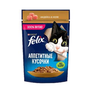 КОРМ Д/КОШЕК FELIX ИНДЕЙКА В ЖЕЛЕ 75ГР