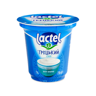 Йогурт 230 г Lactel Грецький 7% п/стакан