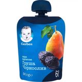 Пюре фруктове Gerber Груша Чорнослив для дітей із 6 місяців, 90 г