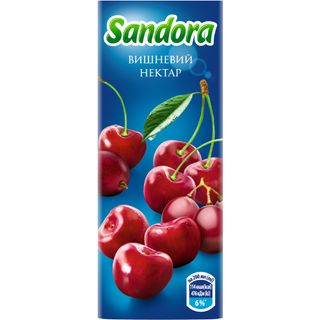 Вишневий нектар Sandora освітлений пастеризований,  0.2л
