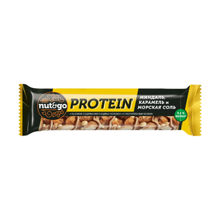 «Nut&Go», батончик Protein, миндаль с карамелью и морс.солью, 40 гр.