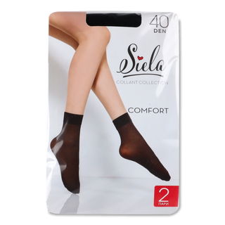Шкарпетки жіночі Siela Comfort 40 den nero 2 пари