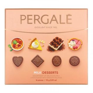 Цукерки PERGALE 113 г Асорті десертів в молоч. шок. (Литва)