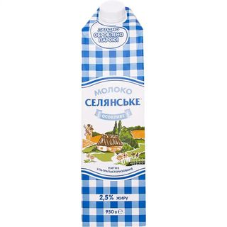 Молоко Селянське Особливе ультрапастеризоване 2.5% 950г