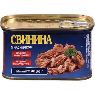 Конс Power Banka 200 г з/б Свинина з часничком