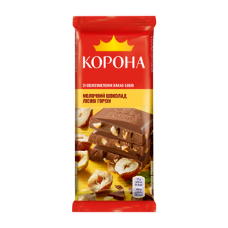 Шоколад молочний Корона з горіхами, 85г