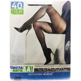 Колготи жіночі ЧИСТА ВИГОДА! Classic еластичні з підсиленним верхом, з шортиками 40 den р.2 чорний