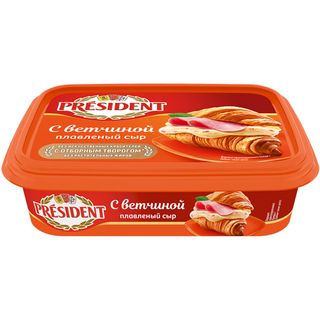 პრეზიდენტი მდნარი ყველი ლორით 45% 200 გ.