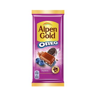 Шоколад Alpen Gold Oreo черника с кусочками печенья 85 г