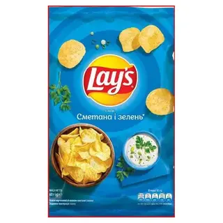 Чіпси Lays Сметана-Зелень 60г