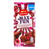 Шоколад молочний Корона Max Fun  зі смаком  вишні з вибуховою карамеллю