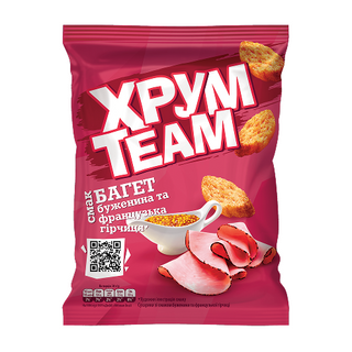 Сухарики- багет ХрумTeam зі смаком буженини та французької гірчиці  55 грам