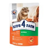 Корм для котів Клуб 4 Лапи Premium сухий з куркою 900 г