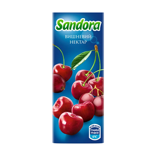 Вишневий нектар Sandora освітлений пастеризований,  0.2л