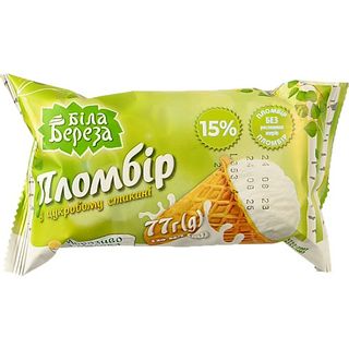 Морозиво Белая бяроза 77г пломбір ваф цукр ст
