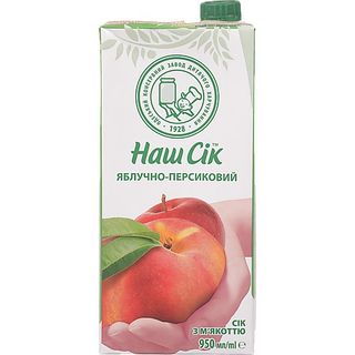 Сік Наш Сік Яблучно-Персиковий з мякоттю т/п 0,95л