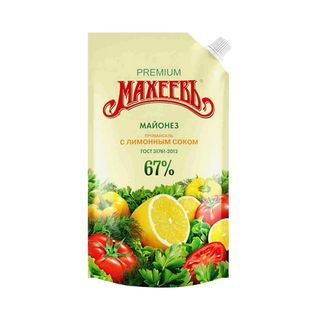 Махеевъ, Майонез Махеевъ 380Гр С Лимонным Соком 67% Д/П, шт, ШК: 4604248000851