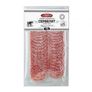 Ковбаса 80 г Добров Сервелат с/к нарізка 