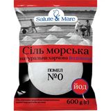Сіль Salute di Mare морська харчова йодована дрібна 600 г