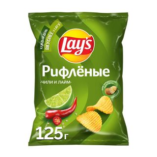 221 ЧИПСЫ LAYS ЧИЛИ ЛАЙМ 125 Г ПАК.19