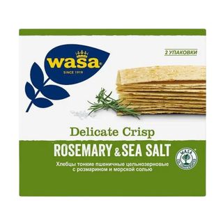 Хлебцы Wasa Тонкие Пшеничные С Розмарином И Морской Солью 190 Г