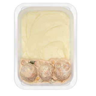 Тюфтелі з курятини під вершковим соусом з картопляним пюре 350г