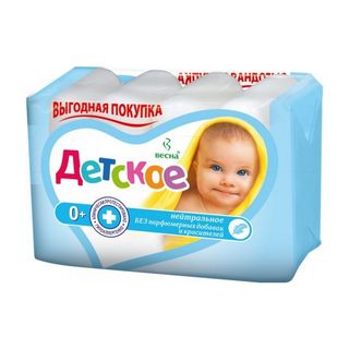 Весна, Мыло Детское Весна 75Гр*4Шт Нейтральное, шт, ШК: 4601313010814
