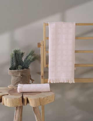 ჩაის ტილო - ROMA KITCHEN TOWEL SET OF 2 BLUSH 50x70