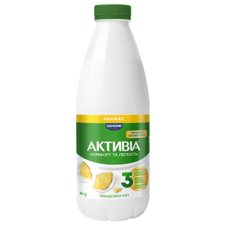 Біфідойогурт Активіа ананас питний 1.5% 800г