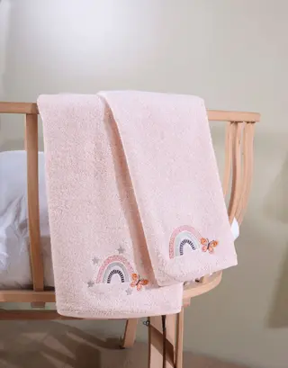 პირსახოცი - BABY BAMBOO TOWEL BUTTERFLY&RAINBOWS SILVER PEONY 70X130