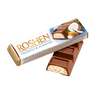 Батончик Roshen мол.-шок. с кокосом и миндалем 38 гр