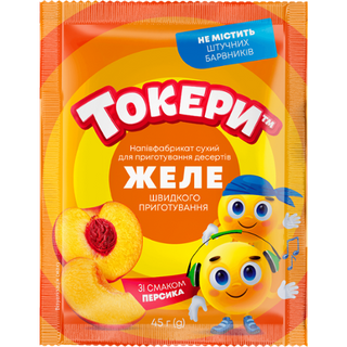 Желе Токери зі смаком персика швидкого приготування 45 г
