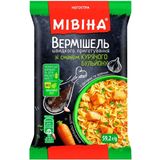 Вермішель швидкого приготування Мівіна зі смаком курячого бульйону з овочами та зеленню негостра 59, 2 г