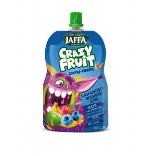 Смузі-пюре 100 г Jaffa з бананів, яблук, чорниці перетертих зі злаками дoй/пaк