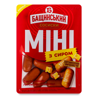 Сосиски Бащинський Міні з сиром варені 300г
