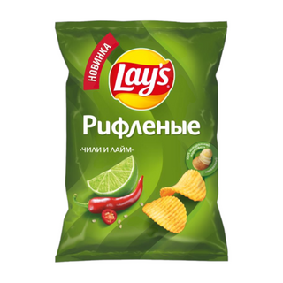 Чипсы Рифленые Лэйс Чили и лайм 125 гр.