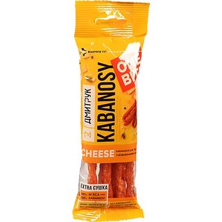 Ковбаски Kabanosy 40г one bite chesse м'ясо птиці сир