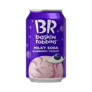 Напиток Baskin Robbins молочно-газированный со вкусом черничного йогурта и мороженого, 350 мл.