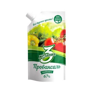 3 Желания, Майонез 3 Желания 380Гр Провансаль Дойпак, шт, ШК: 4870035007451