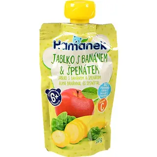 Пюре Hamanek 100г яблуко банан шпинат пауч