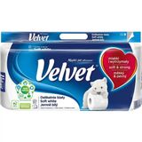 Папір туалетний Velvet Soft White 3-шаровий 8 рулонів