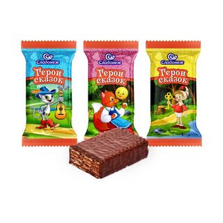КОНФЕТЫ СЛАДОНЕЖ ГЕРОИ СКАЗОК ВАФЕЛЬНЫЕ ВЕС, ШК: 2000000409417
