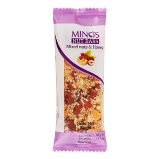 Батончик Мікс горіхів (мигдаль, арахіс, кунжут, фундук) TM MINOS 60 г