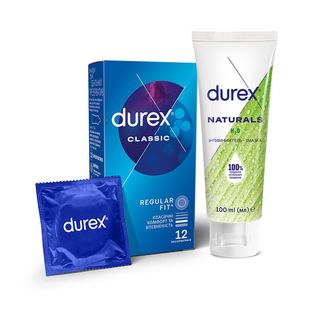 Змазка DUREX Naturals 100 мл + Презервативи DUREX Сlassic 12 шт