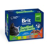 Brit Premium Cat Набір паучів д/стерилізованих котів 4 смаки 100gх12шт