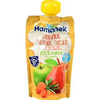 Пюре Hamanek 100г яблуко груша обліпиха пауч