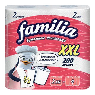 257 БУМАЖНОЕ ПОЛОТЕНЦЕ FAMILIA XXL 2-Х СЛОЙНОЕ 1 РУЛ/8